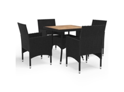 Dining Set, Dining Sets Vidaxl Preto Rattan / Vime (n/a)
