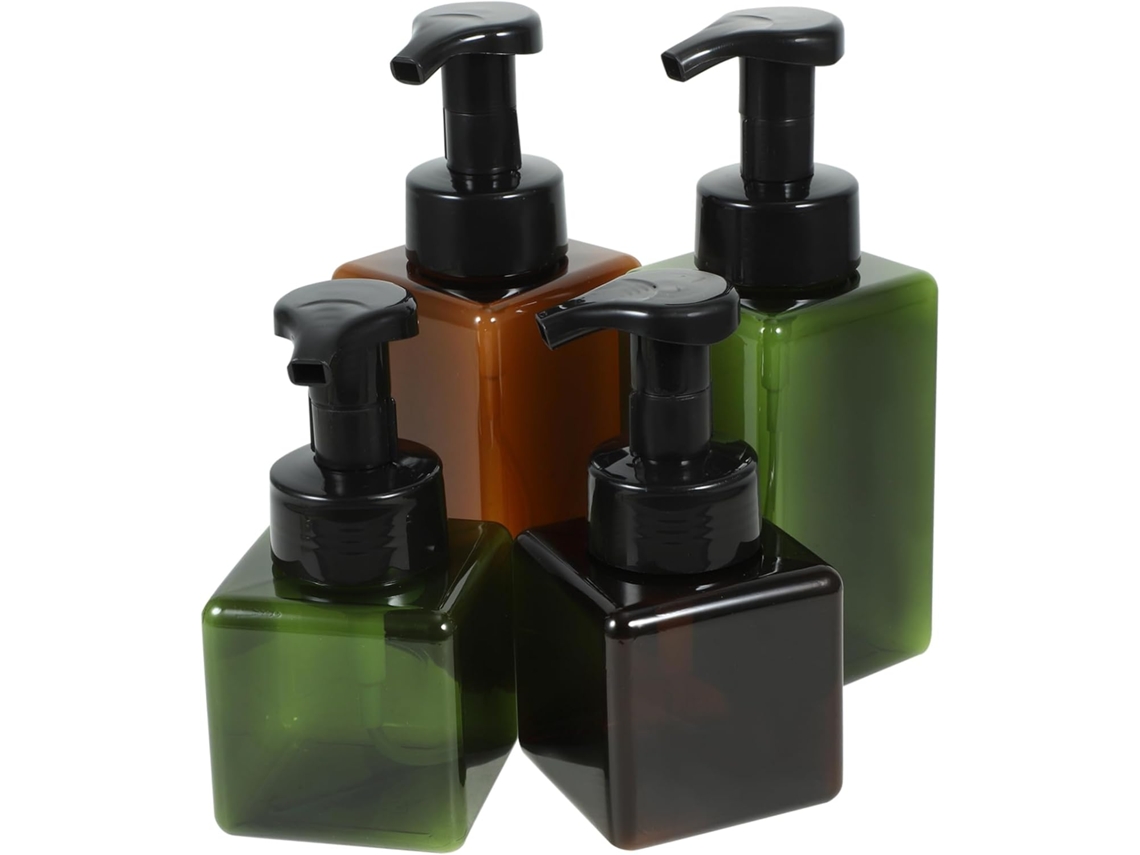 De 4 Frascos De Plástico Com Bomba Dosadora Para Shampoo E Loção Em Espuma.