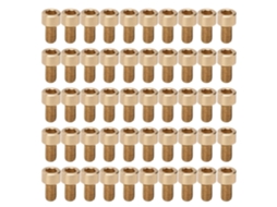 Conjunto De 50 Parafusos Cabeça Sextavada M6, Em Cobre Puro, Com