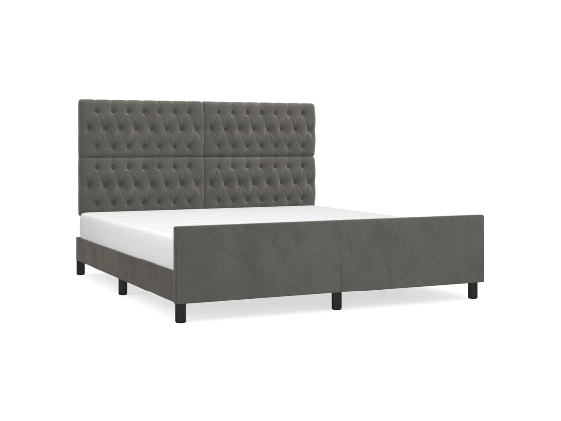 Bed Frame With Headboard, Bed Frames With Headboards Vidaxl Cinzeto Veludo (180 X 200 Cm)