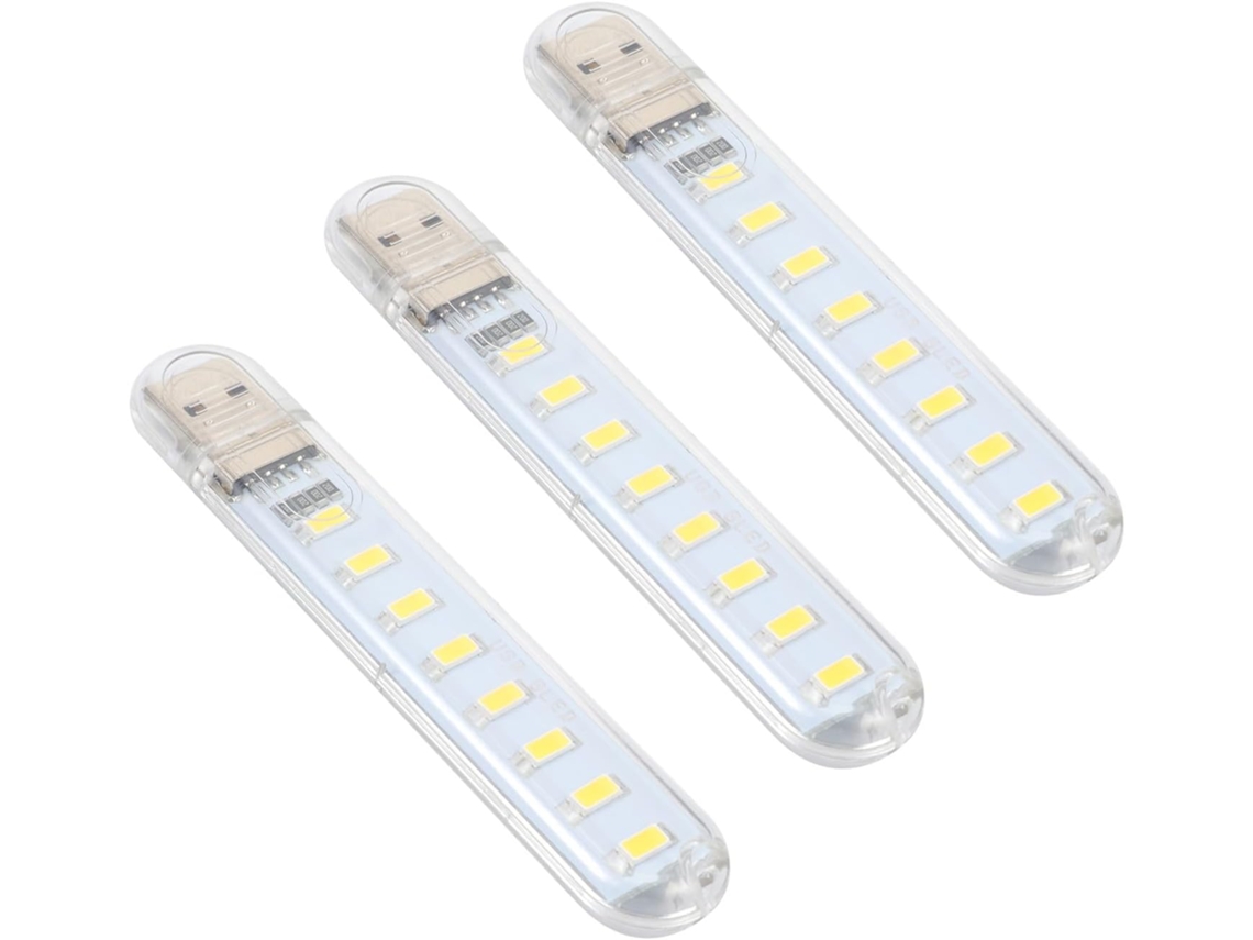 Luminária Noturna Usb Lifkome, 3 Peças, 8 Leds Ultrabrilhantes, Design