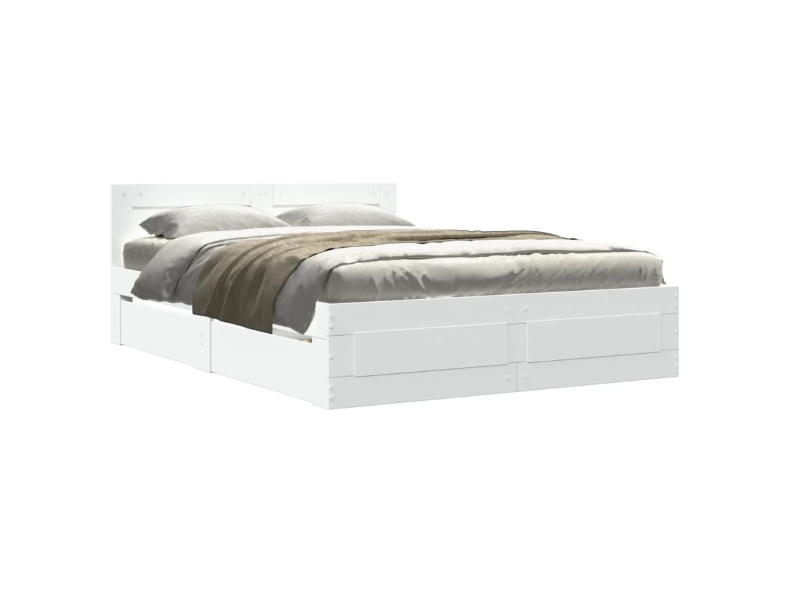 Estrutura de Cama com Cabeceira Sem Colchão Branco MAISON EXCLUSIVE 140x190 cm