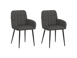 Conjunto 2 Cadeira De Jantar Vidaxl Preto Couro Sintético (57 X 50 X 85 Cm)