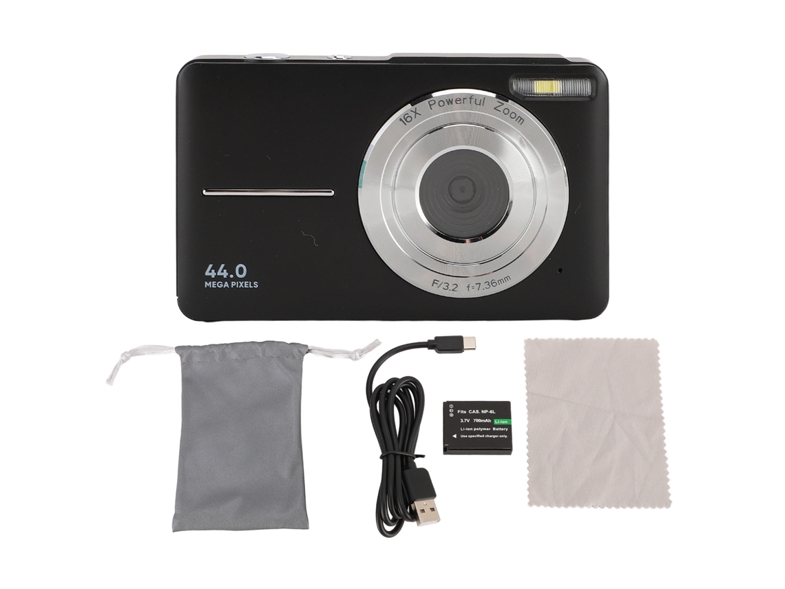 Câmera Digital 44mp 1080p Fhd 16x Zoom Tela 2.4 Polegadas Compacta para Crianças Iniciantes