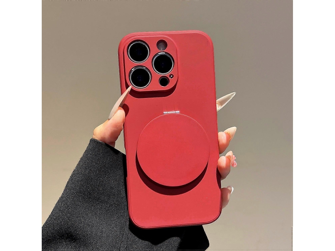Capa Para Iphone 16 Pro Max Com Proteção De Bordas Retas Tpupc E Suporte Espelhado