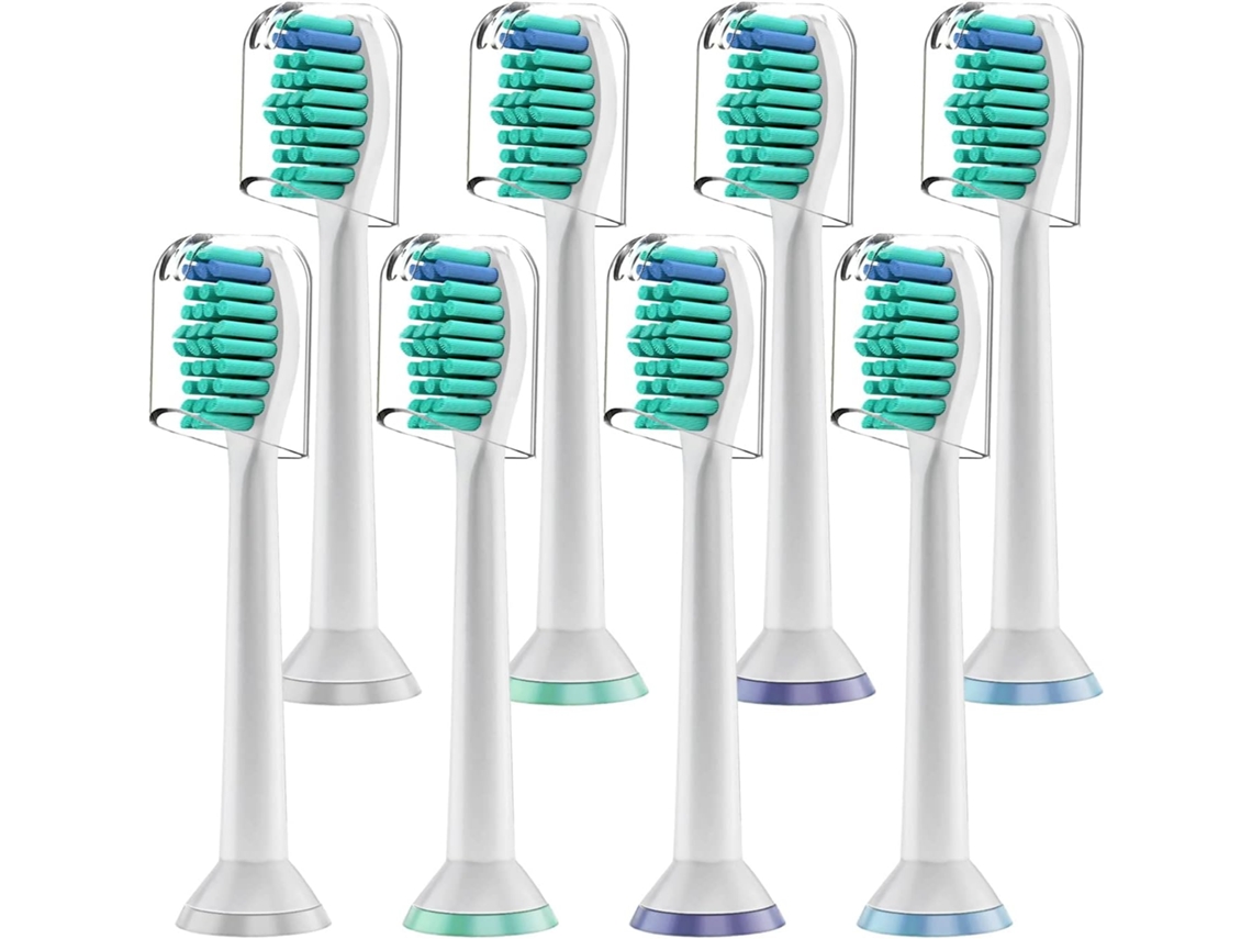 Compatível com Philips Sonicare, 8 cabeças de escova de substituição, brancas