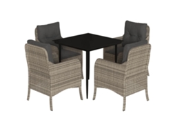 Garden Dining Set, Garden Dining Sets Vidaxl Cinzeto Rattan / Vime (80 Cm Table Length)