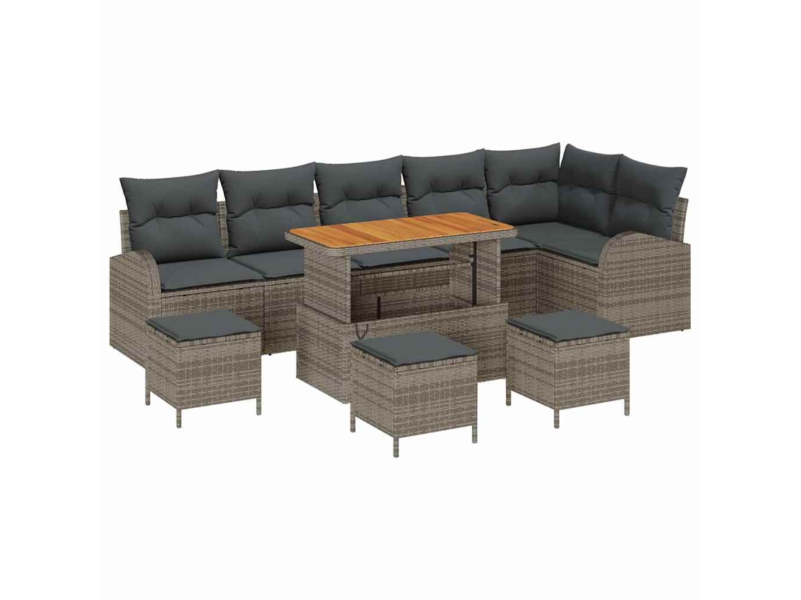 Maison Exclusive - Conjunto De Sofá De Jardim Com Almofada 10 Pcs Cinzeto