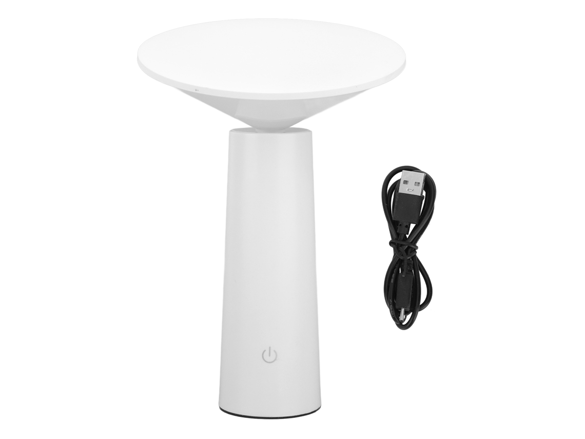 Lâmpada de Mesa Led Recarregável com Controle Táctil Ajustável Proteção para os Olhos Branca