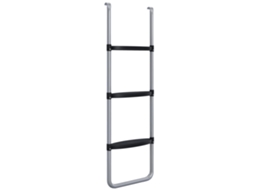Escada de trampolim com 3 ou 2 degraus, largos, gancho universal, capacidade 120kg, prateada 110x32cm S/MARCA