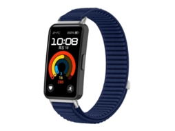 Bracelete para Huawei Band 10 / 9 / 8 Nylon Trançado Fecho de Velcro Interface Metálica Azure XIAOMOYU