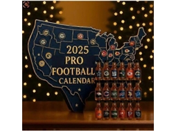 calendário de Advento de Natal 2025 com Decoração em Acrílico e Caixas Cegas da Seleção de Futebol Eua