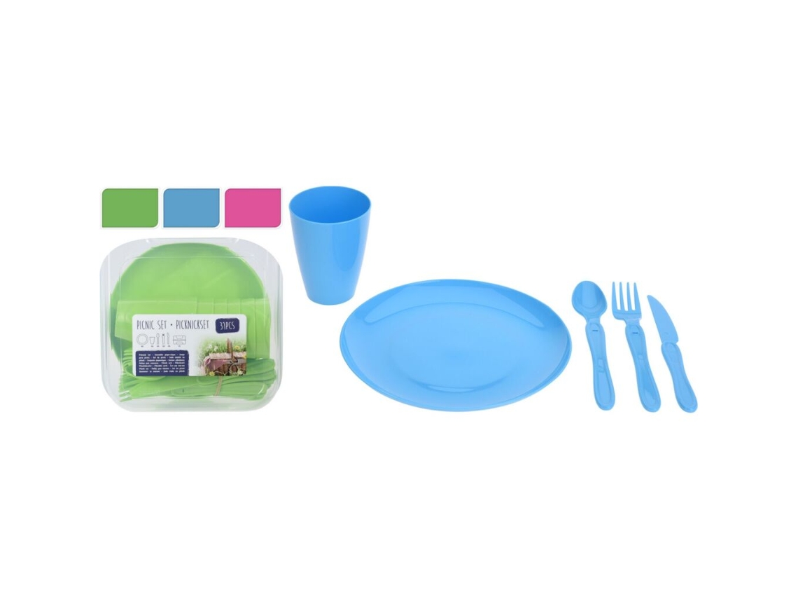Lote picnic 31 piezas 6 servicios surtido
