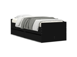 Estrutura de Cama com Gavetas 90x190 Cm Preto MAISON EXCLUSIVE