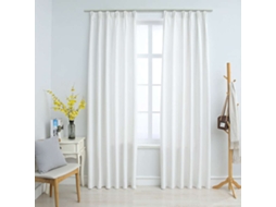 Vidaxl Cortinas Blackout Com Ganchos 2 Pcs 140x225 Cm Branco Sujo