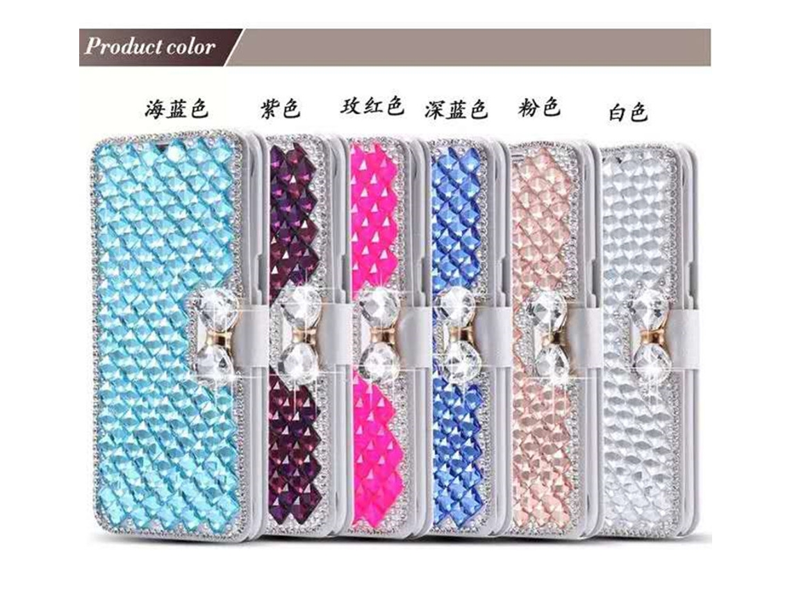 Capa de Telefone EOOCOO (padrão de Seda com Diamantes Brilhantes)