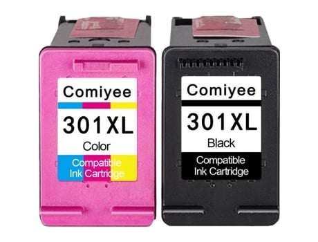 2 Cartuchos de Tinta Compatíveis com Hp 301 Xl 301Xl Compatível com Envy 4500 4507 5530 Deskjet 2054A 2510 2540 2050 1510 3055A 1050 COMIYEE