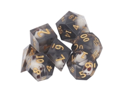 Primerox conjunto de Dados Poliédricos Caveira Transparente em Resina Epóxica para Jogos de Tabuleiro