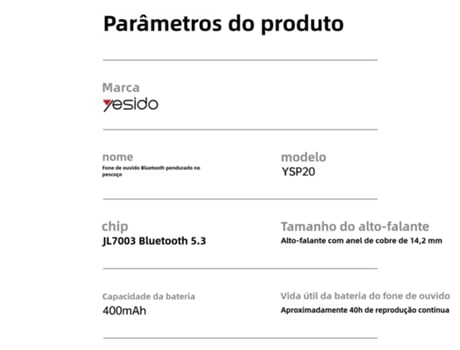 003-008-ysp20-fones De Ouvido Bluetooth Magnéticos Intra-auriculares Sem Fio Pendurados No Pescoço