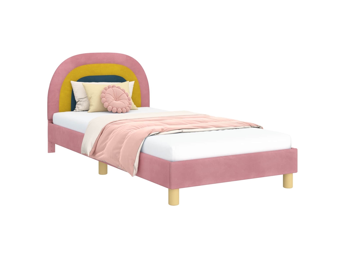 Estrutura de Cama Infantil com Cabeceira Rosa 90x190 cm MAISON EXCLUSIVE