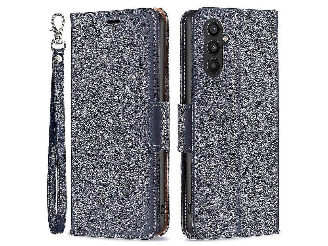 Capa Carteira Para Samsung Galaxy A25 5g Com Textura De Lichia, Suporte, Proteção Contra Quedas E Alça.