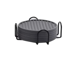 Conjunto de 6 Rodas de Silicone Resistente ao Calor com Suporte para Mesa Cozinha MARCA