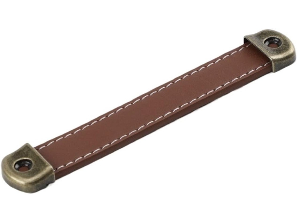 Conjunto De 2 Puxadores Couro Em Cobre Para Móveis, Guarda Roupas, Sapateiras, Adegas, Portas E Armários De Cozinha