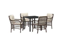 Maison Exclusive - Conjunto De Jantar Para Jardim 5 Pcs Castanho Vime Pe