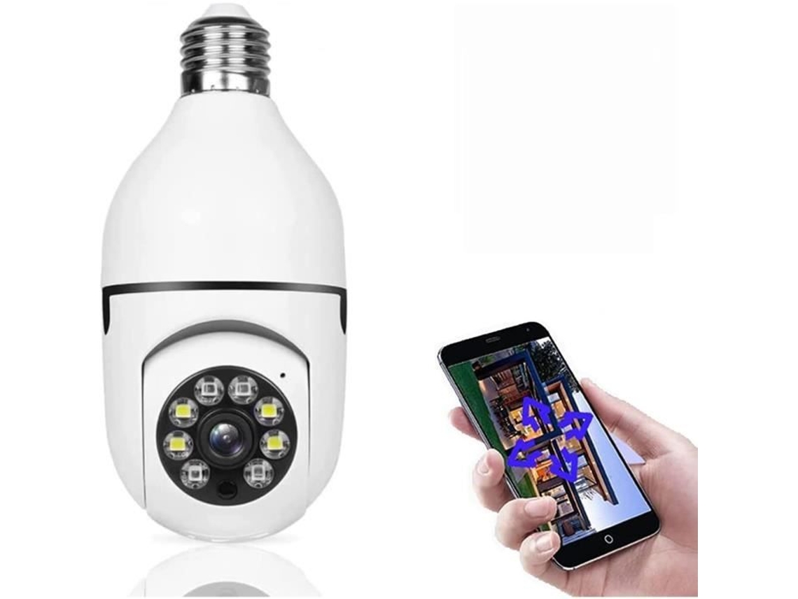 Câmera Bulbo Wi-Fi Externa de 360 Graus com Visão Noturna Câmera de Vigilância Guardcam Rastreamento Automático Detecção J3054 TRAHOO