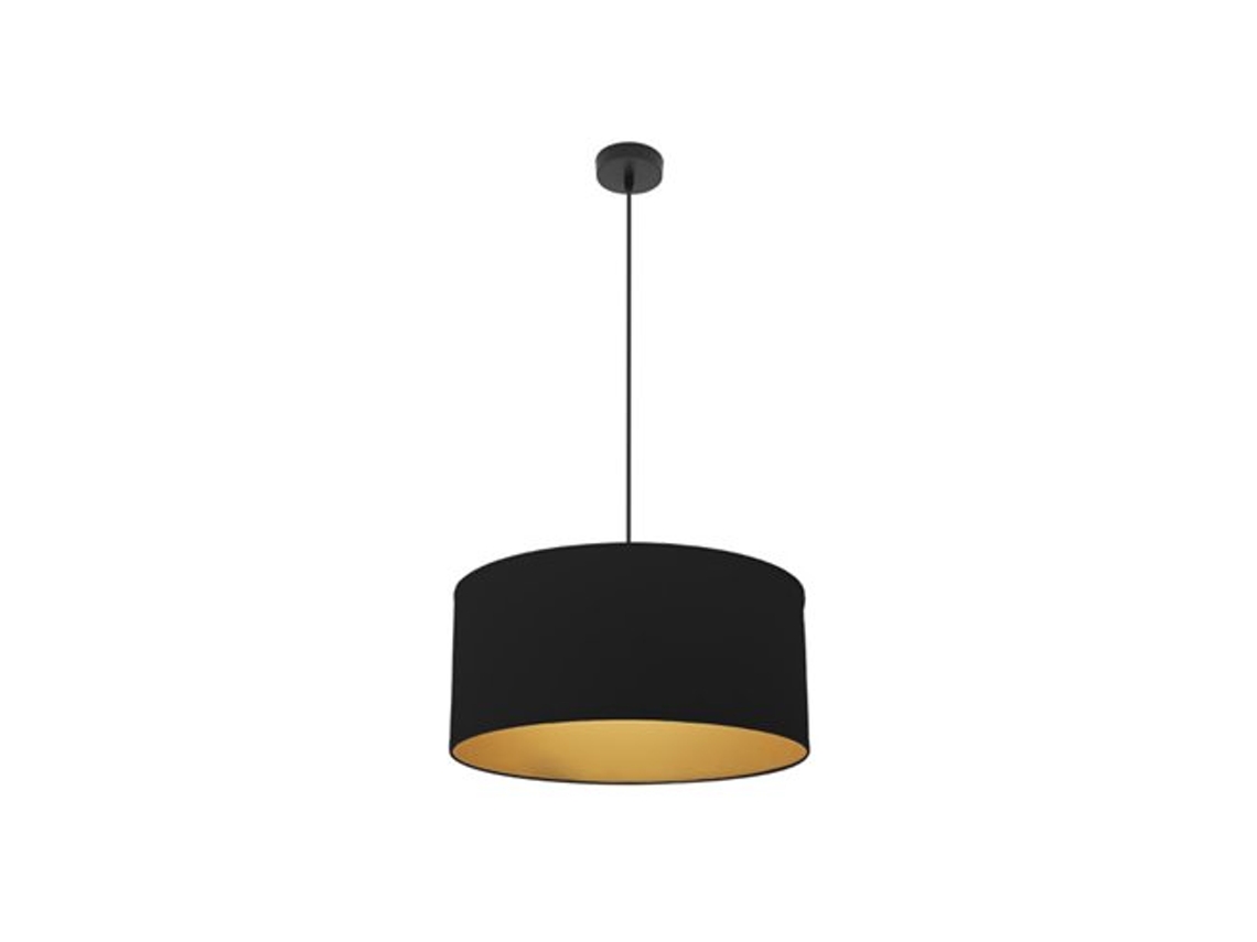 Pingente Anuska 1Xe27 Preto/Preto-Ouro Regx50X50 Cm FABRILAMP