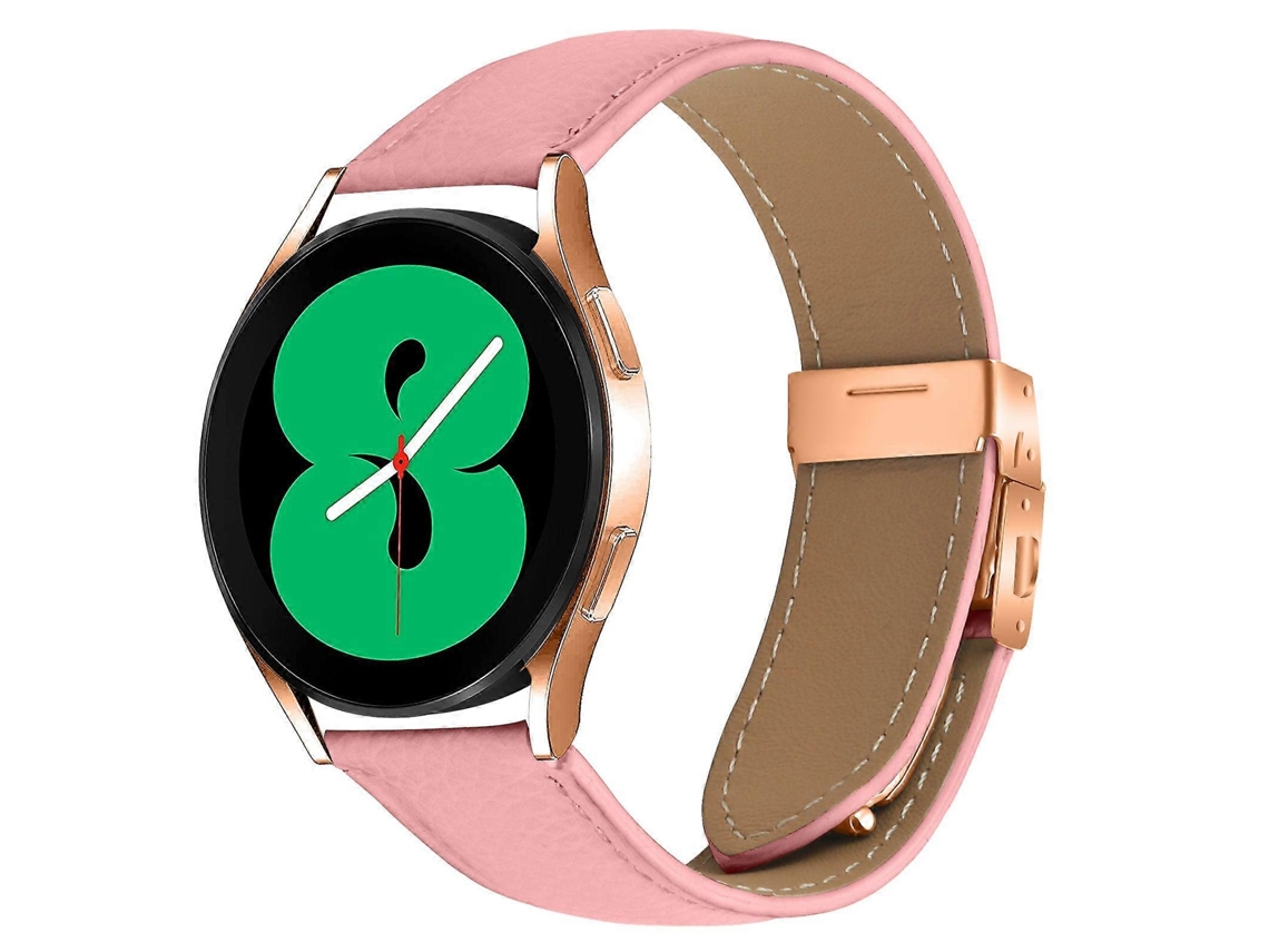 Pulseira De Couro Com Textura De Lichia E Fivela Tartaruga Em Tom Rosé Dourado, 20 Mm