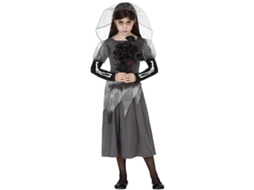 Fato de Menina DISFRAZZES Noiva Cadáver Halloween (Tam: 10 a 12 Anos)