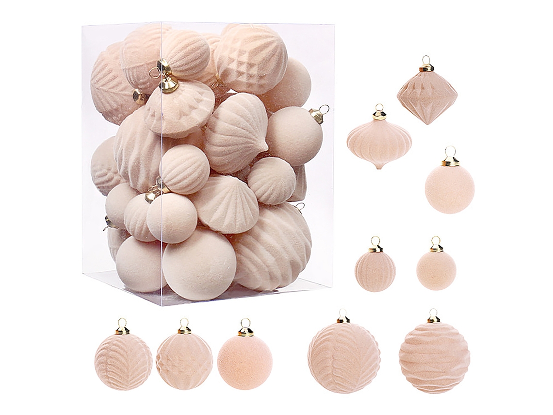 Laxiscreed Conjunto De 35 Bolas De Natal Flocadas Para Decoração E Presentes