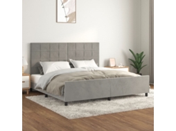 Vidaxl Estrutura de Cama Sem Colchão 200x200 Cm Veludo Cinzento claro