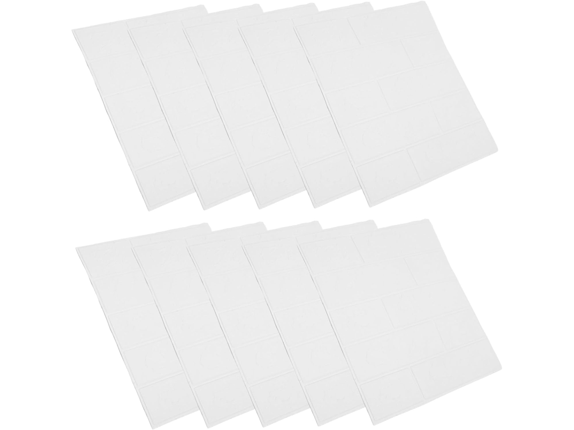 Conjunto 20 Adesivos Decorativos Formato Tijolo Autoadesivos Removíveis Parede Decoração Simples Elegante GOKOCO
