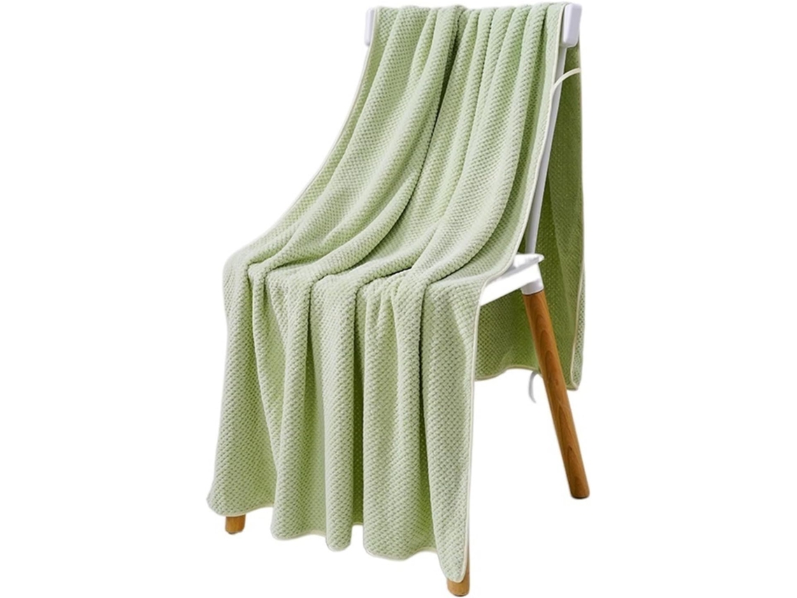 Conjunto de Toalhas em Tecido Atoalhado, de Banho em Fleece Coral, de Chuveiro 70x140cm e 35x75cm, Pacote com 2 Unidades Cor: Verde AQUAFORGE
