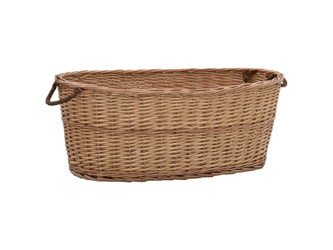 Firewood Basket, Firewood Baskets Vidaxl Marrom Vime (88 X 57 X 34 Cm)