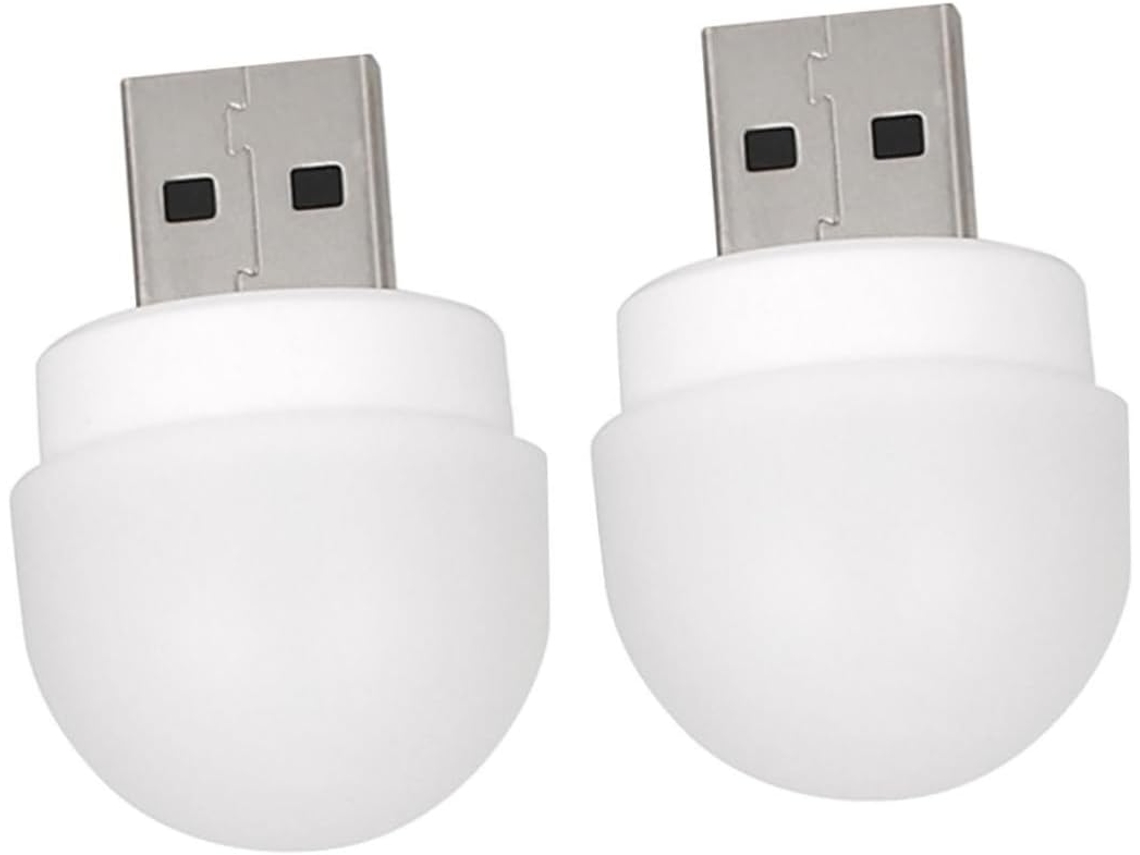 Mini Luminária Noturna Redonda De Led Branca Com Entrada Usb Da 2