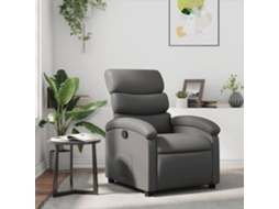 Vidaxl Poltrona Reclinável Couro Artificial Cinzento
