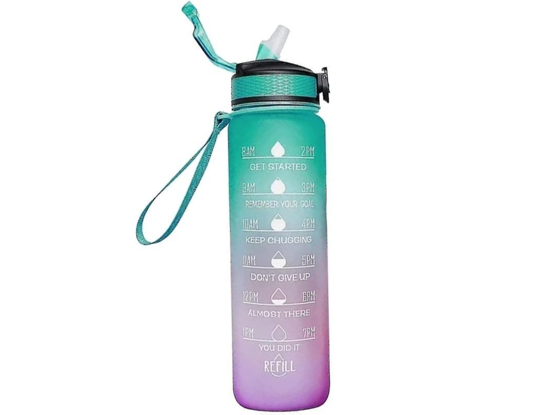 Garrafa De Água Reutilizável 1000ml Tritan Sem Bpa Com Citações Inspiradoras E Marcadores De Tempo Estilo 6