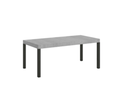 Mesa de Jantar Extensível 90X90/246 Cm Everyday Premium Cimento Quadro Antracite ITAMOBY