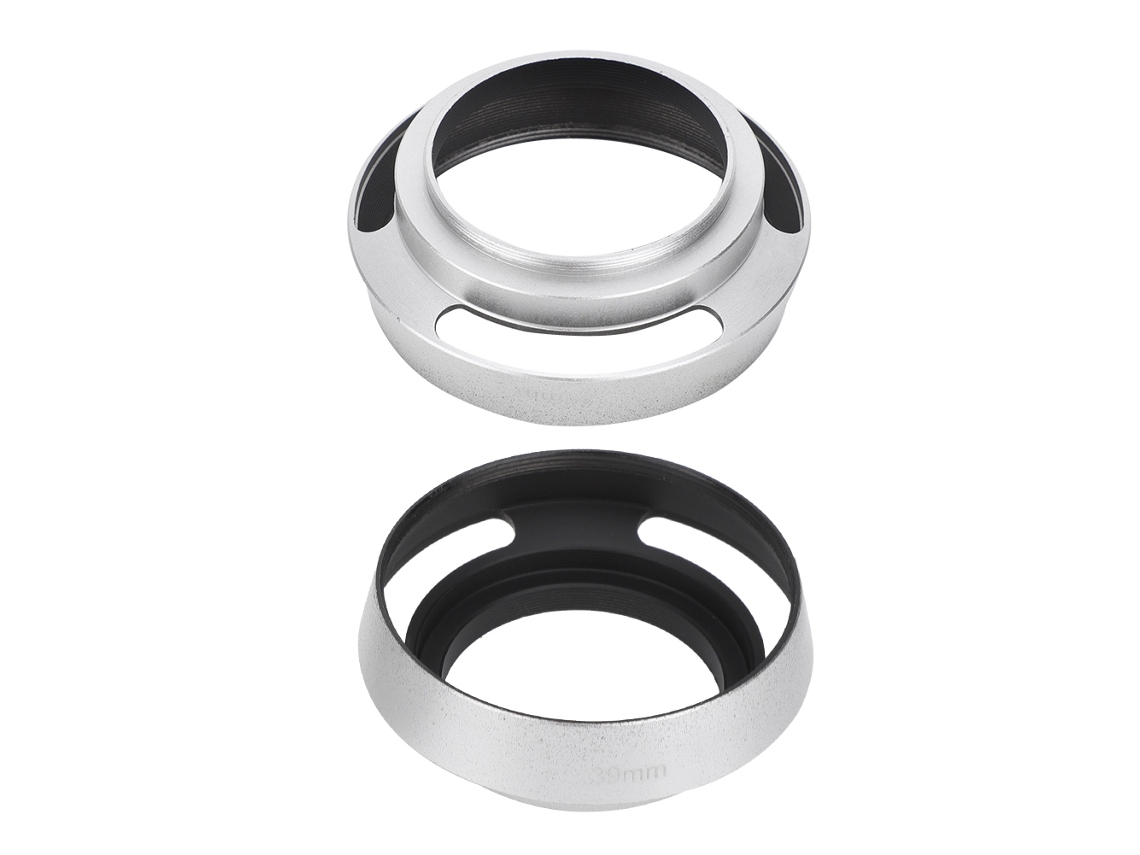 2 Peças Capa De Lente Oca De Liga De Alumínio 39mm Para Câmera Leica Prata