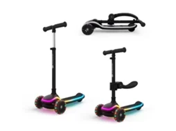 Trotinete Dobrável Kinderkraft RAKET UP 2 em 1 com luzes LED, ajuste em 4 alturas e estrutura leve Preto