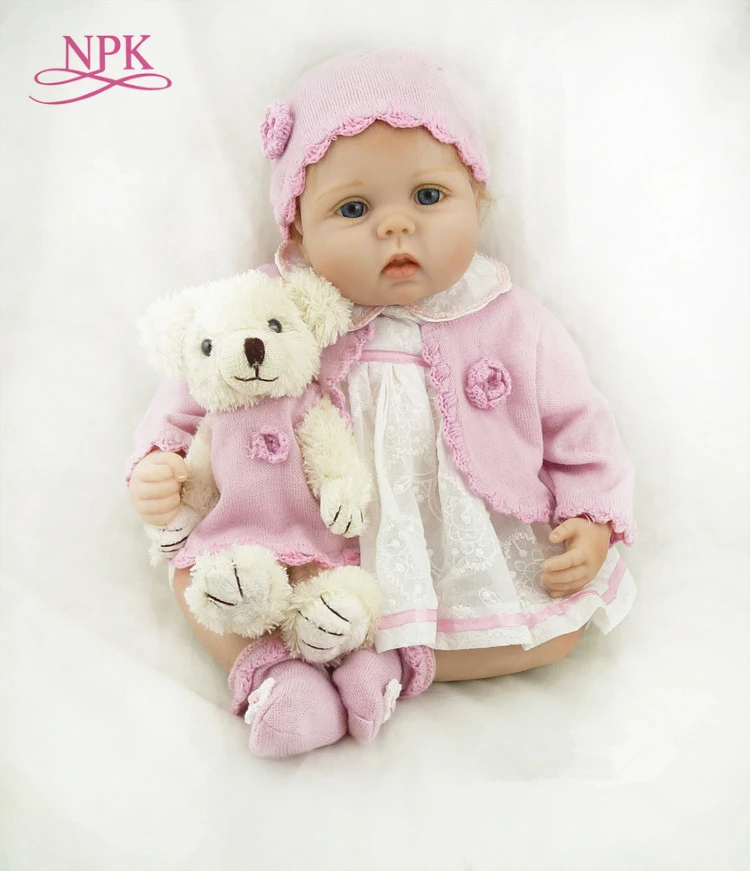 (olhos Azuis) Boneca Recém-nascida De Silicone Macio De 55cm, Boneca Bebê Realista De 22 Polegadas