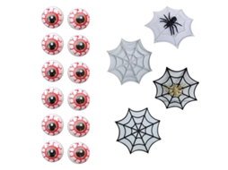 Olhos de Halloween de Ping Pong 12 Olhos de Plástico com Teias de Aranha RNEMITERY