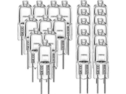 Lâmpadas halógenas Rebe G4 10w 12v Brancas Quentes Reguláveis 150lm CRI 360° para coifas de cozinha, guarda-roupas, luminárias e lustres 20w 20 unidades