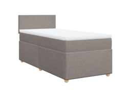 Cama com Molas e Colchão 80x200 cm Tecido Castanho Acinzentado MAISON EXCLUSIVE