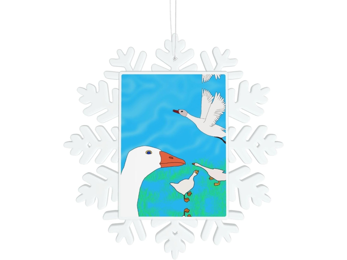 Ornamentos De Flocons De Neige, Pingente Lembrança D'oie Blahe Joyeuse Pour Sapin De, Decoração Festiva,