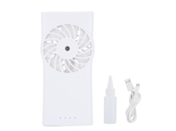 Ventilador Portátil Mini com Spray Usb Recarregável Branco