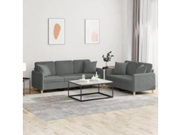 Sofa Set, Sofa Sets Vidaxl Cinzeto Tecido (n/a)